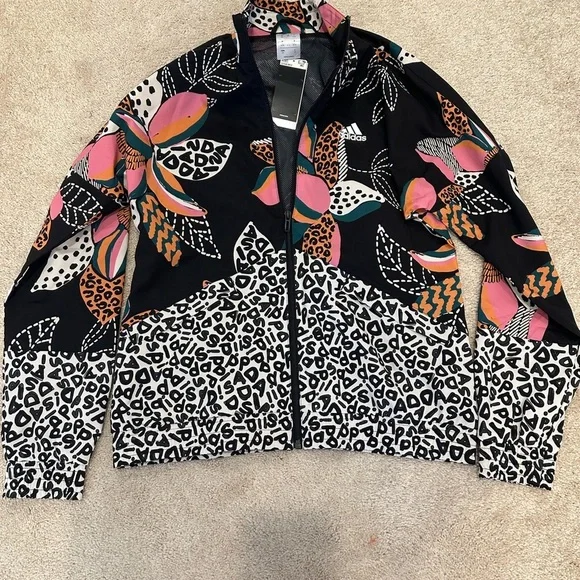 Adidas x Farm Rio • Farm Rio Print Relaxed Lightweight Windbreaker Small NWT - Picture 5 of 6